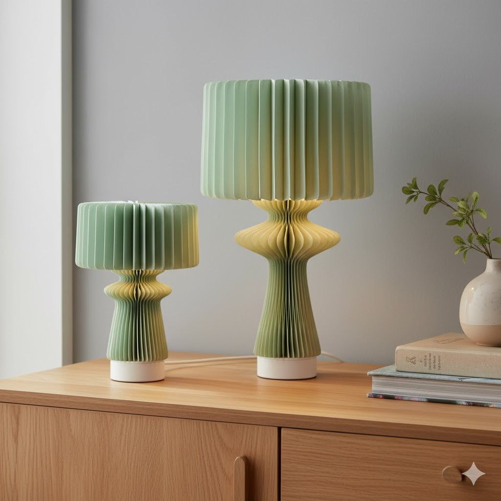 LUMIDA Casa 2er Set Tischleuchten Origami-Design | Batterie & Timer | Deko